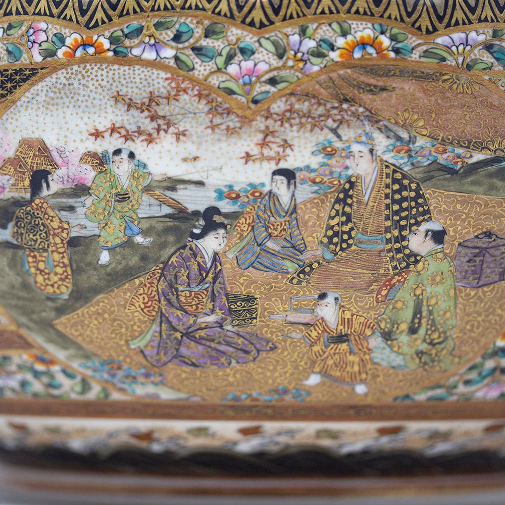 Japanese Meiji Period Satsuma Bowl Signed Kozan 5
