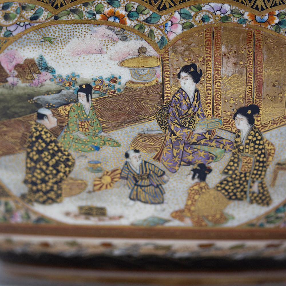 Japanese Meiji Period Satsuma Bowl Signed Kozan 3