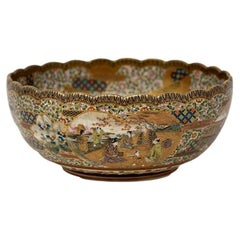 Japanese Meiji Period Satsuma Bowl Signed Kozan