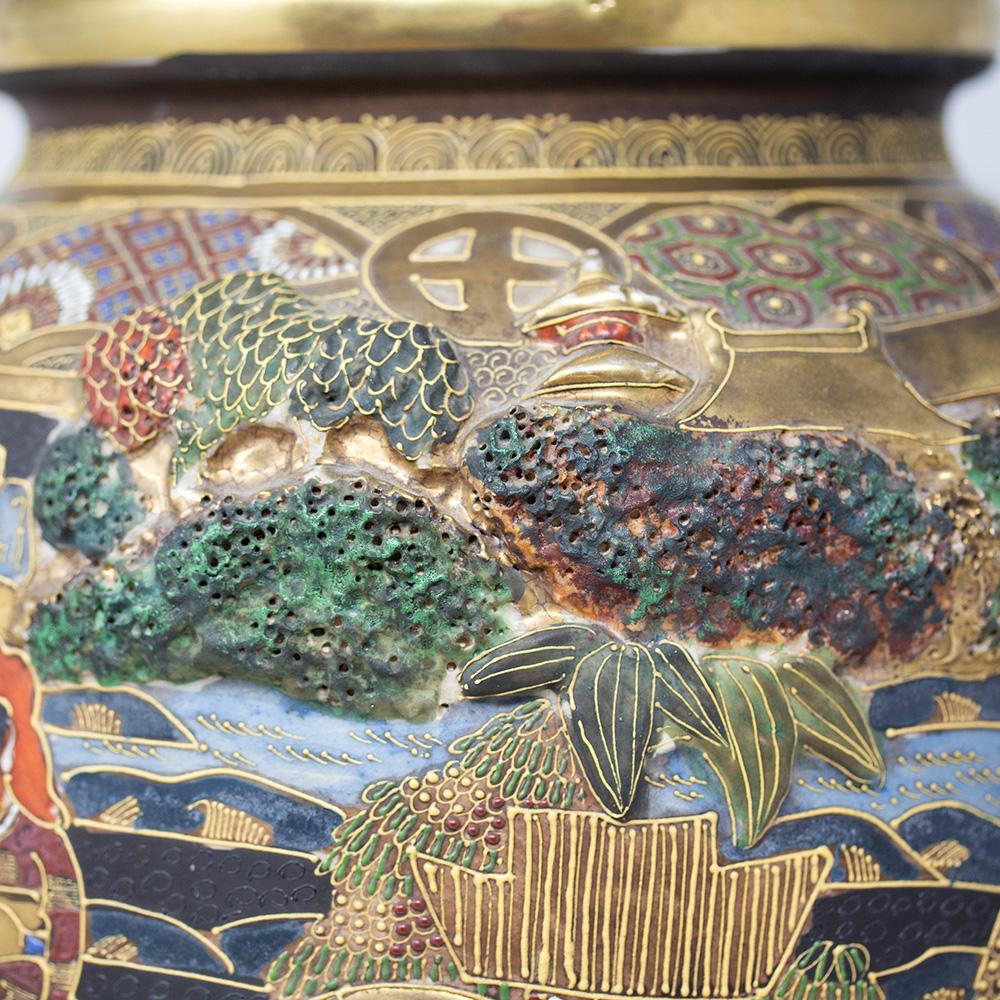 Japanese Meiji Period Satsuma Floor Vases 4