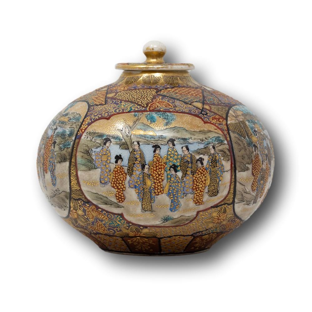 Satsuma Koro japonés del periodo Meiji Hecho a mano