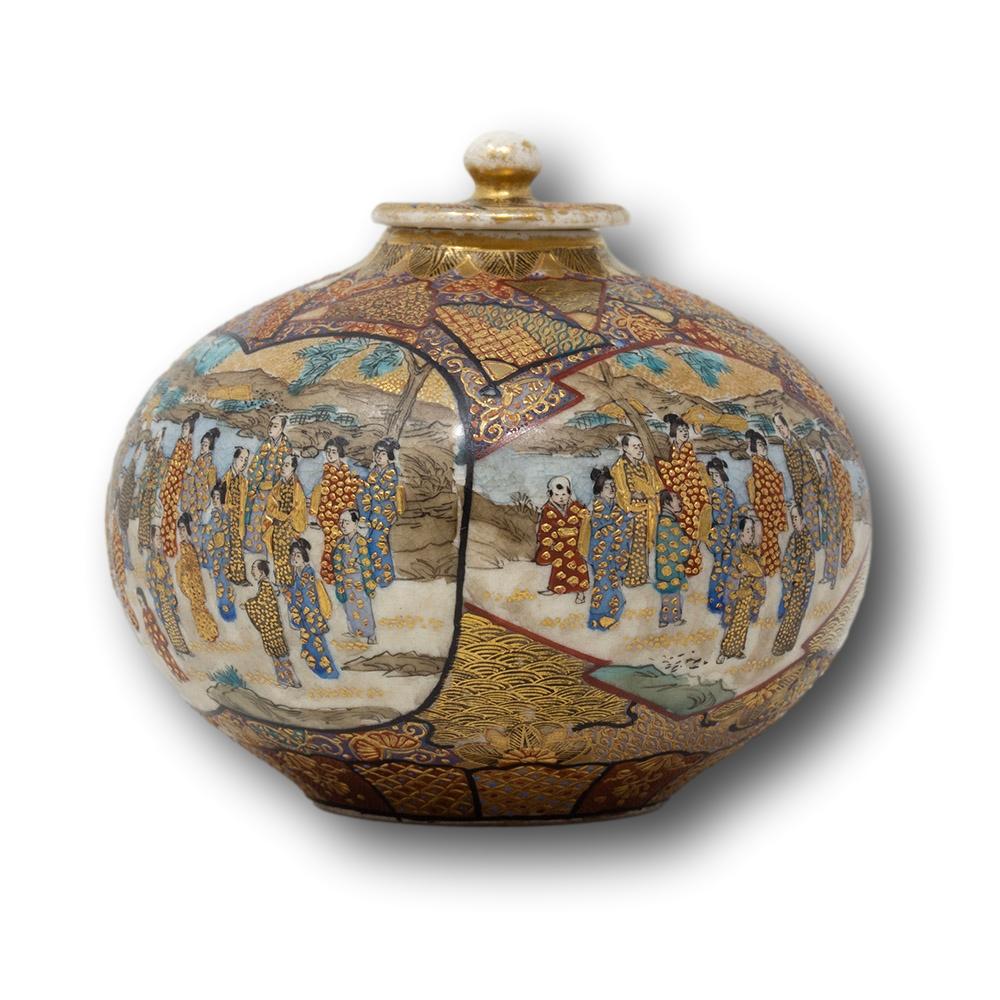 Satsuma Koro japonés del periodo Meiji Cerámico