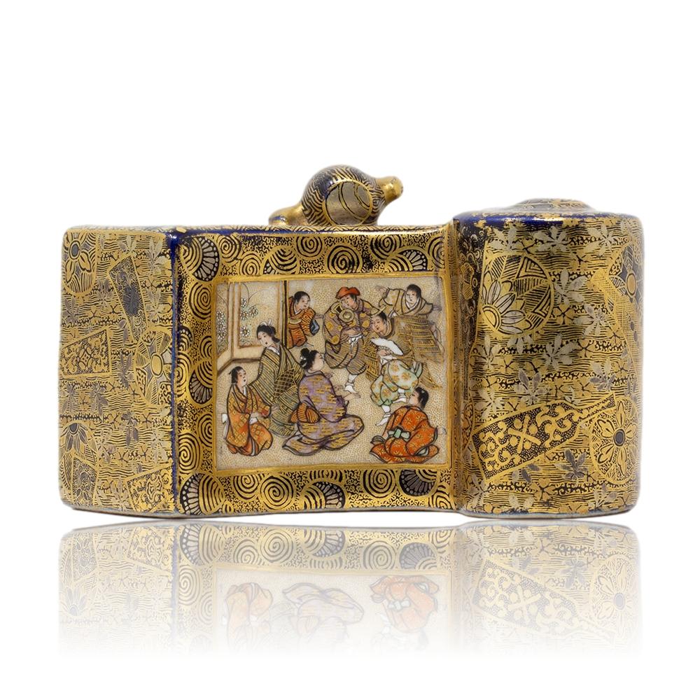 Japanese Meiji Period Satsuma Koro Incense Burner Kinkozan In Good Condition In Newark, England