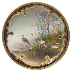 Antique Japanese Meiji Period Satsuma Plate by Kinkozan
