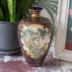 Vaso Satsuma giapponese del periodo Meiji di Kinkozan