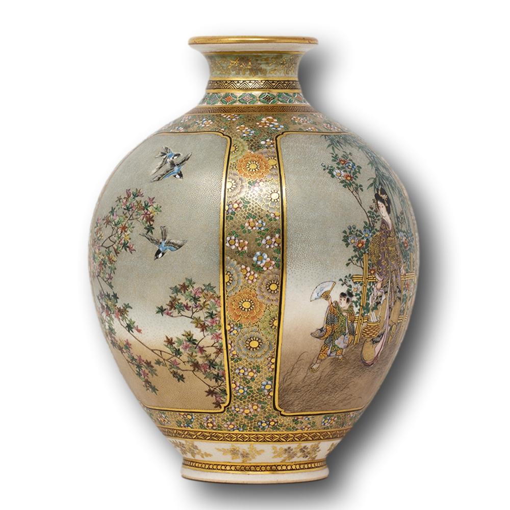 Japanische Satsuma-Vase aus der Meiji-Zeit von Kinkozan im Angebot 2
