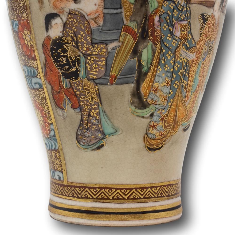 Vaso Satsuma giapponese del periodo Meiji di Ryokuzan in vendita 3