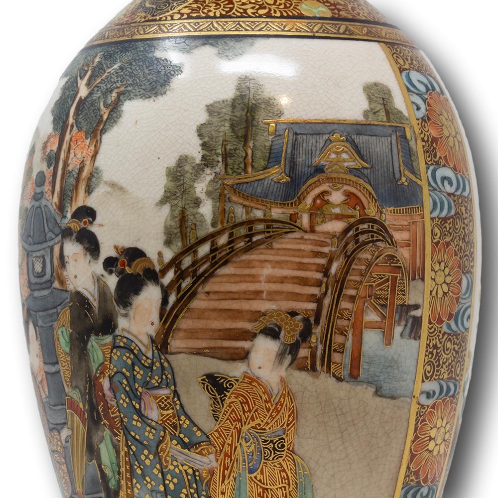 Vaso Satsuma giapponese del periodo Meiji di Ryokuzan in vendita 4