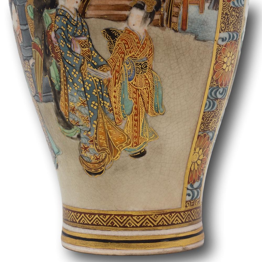 Vaso Satsuma giapponese del periodo Meiji di Ryokuzan in vendita 5