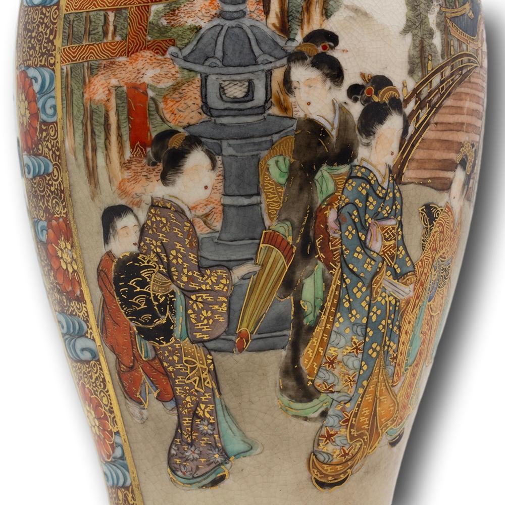 Vaso Satsuma giapponese del periodo Meiji di Ryokuzan in vendita 2