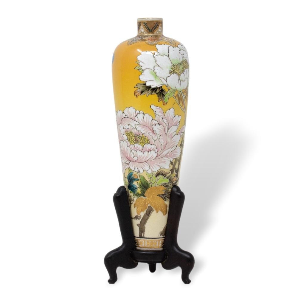 Giapponese Vaso Satsuma giapponese del periodo Meiji di Taizan Yohei IX