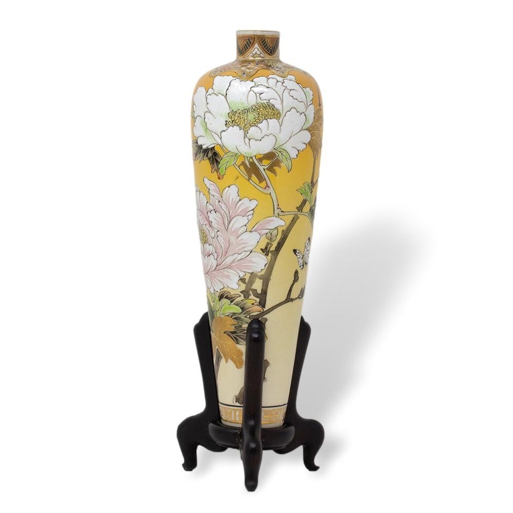Smaltato Vaso Satsuma giapponese del periodo Meiji di Taizan Yohei IX