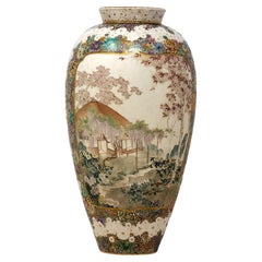 Japanische Satsuma-Vase aus der Meiji-Zeit  Kinkozan
