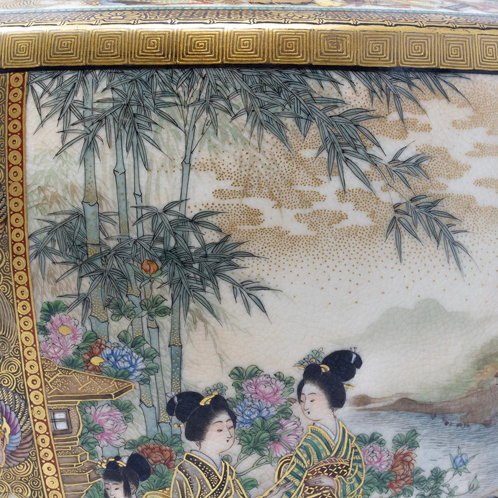 Japanese Meiji Period Satsuma Vase Painted by Ryozan for the Yasuda Company 7