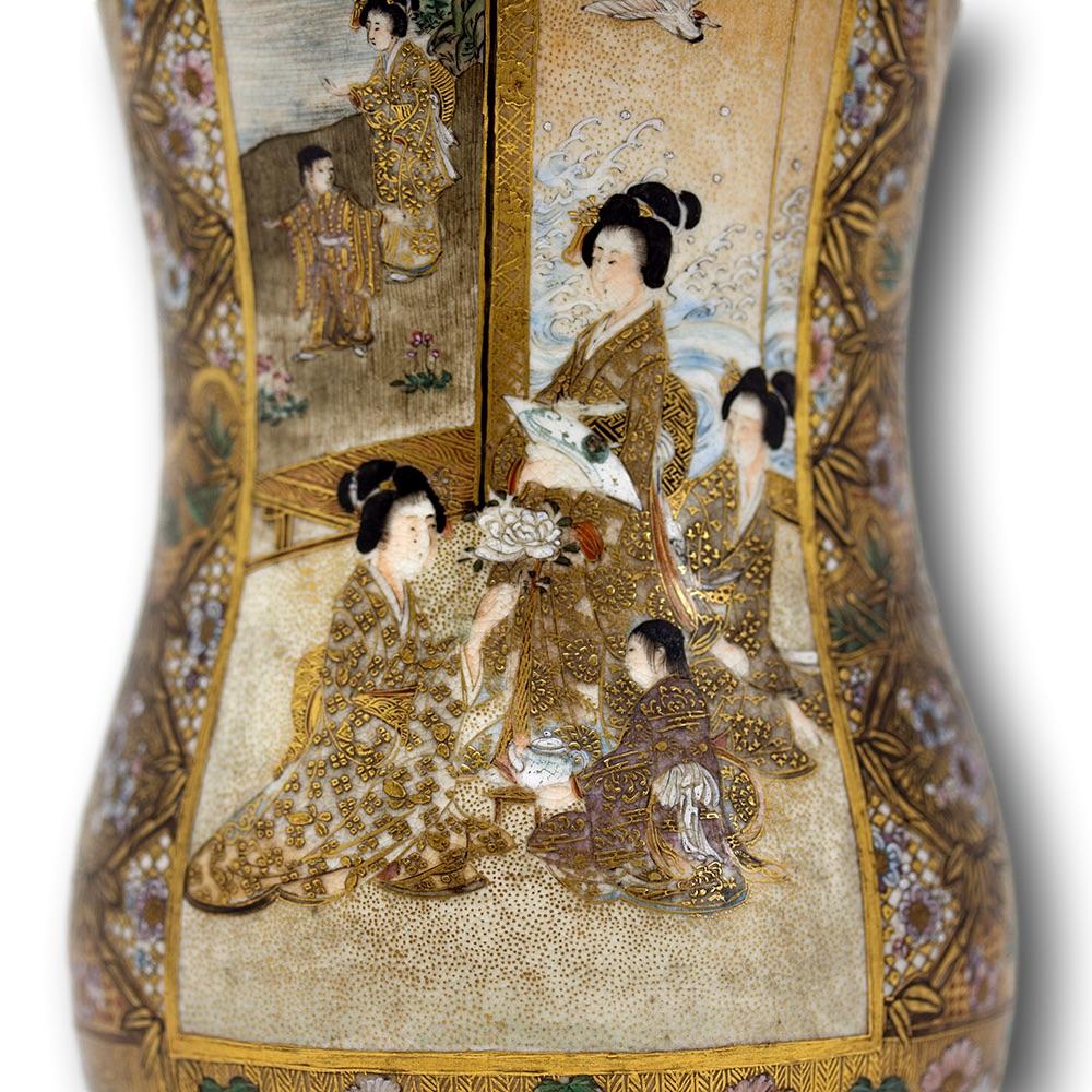 Japanese Meiji Period Satsuma Vase Unzan for the Yasuda Company 3