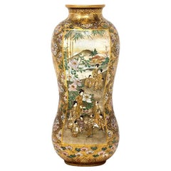 Japanese Meiji Period Satsuma Vase Unzan for the Yasuda Company