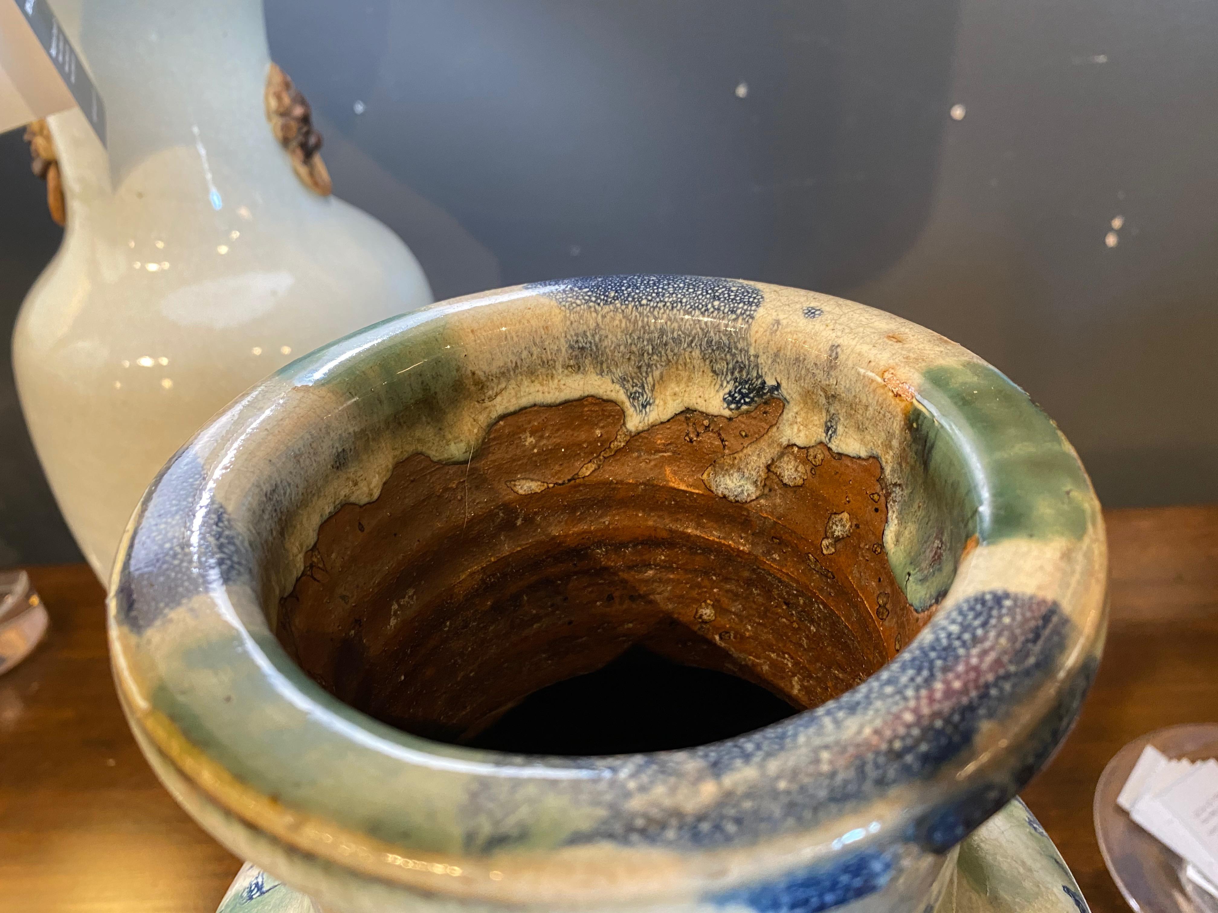 Anglo-Japanese Japanese Meiji Period Shigaraki Water Storage Jar