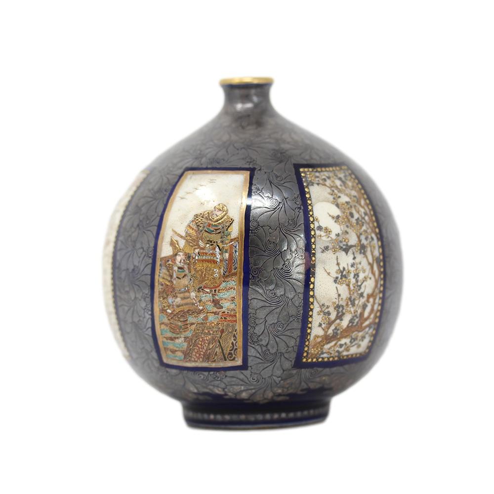 Japanese Meiji Period Silver On-Laid Vase  Kinkozan In Good Condition In Newark, England