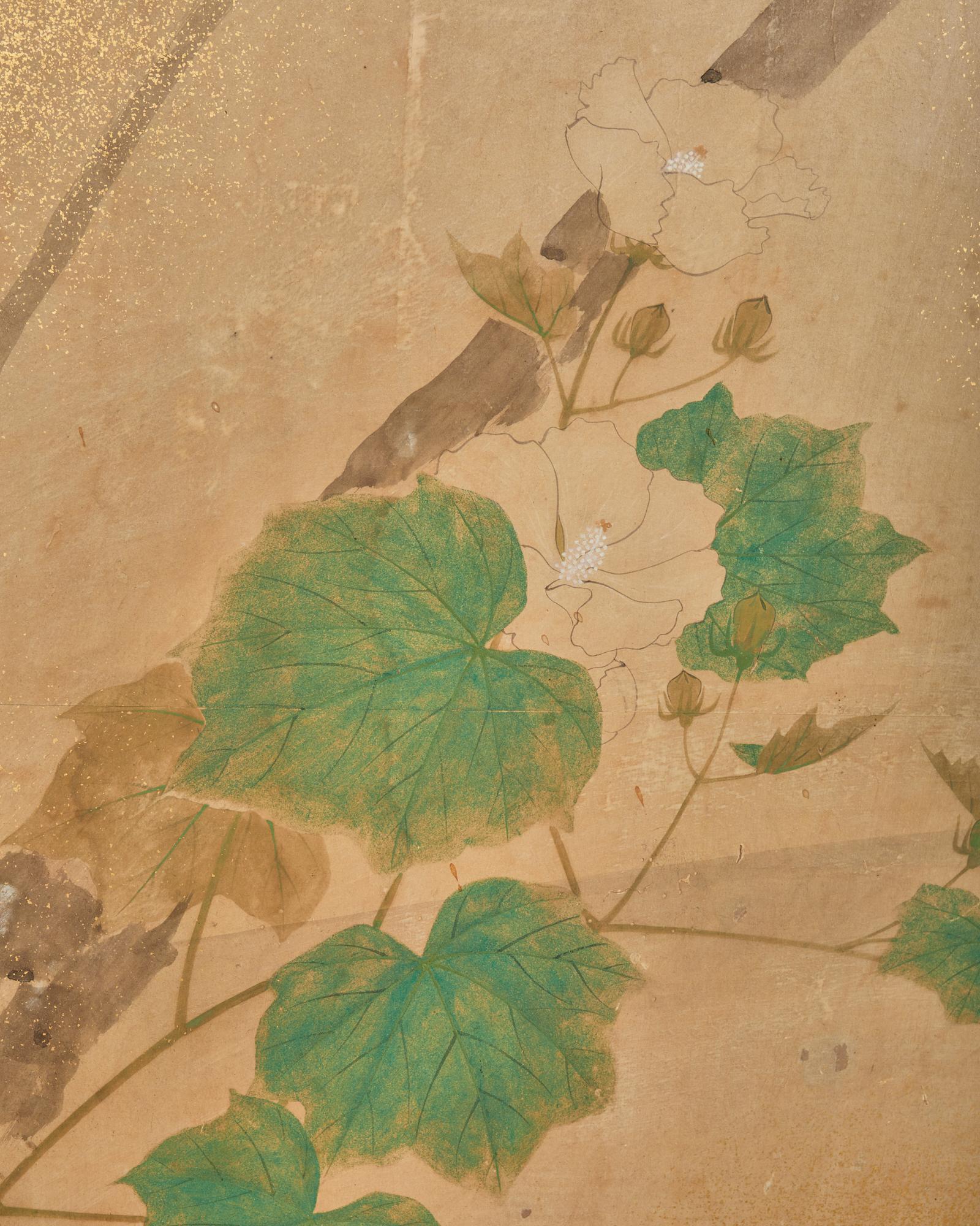 Japanese Meiji Period Six Panel Screen Ducks in Water Landscape For Sale 2