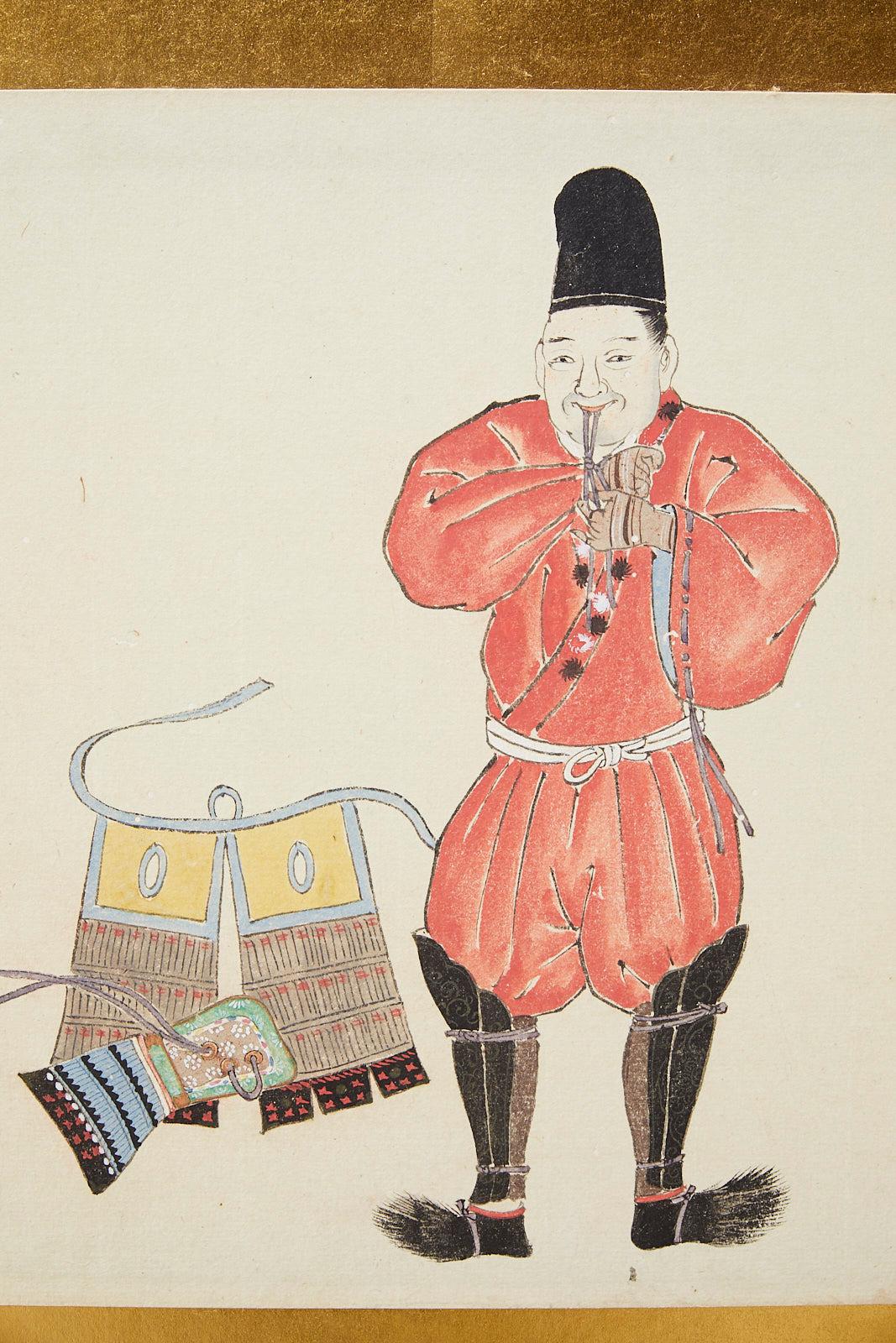 Japanische Meiji-Periode Sechs-Panel-Bildschirm Samurai Rüstung 1