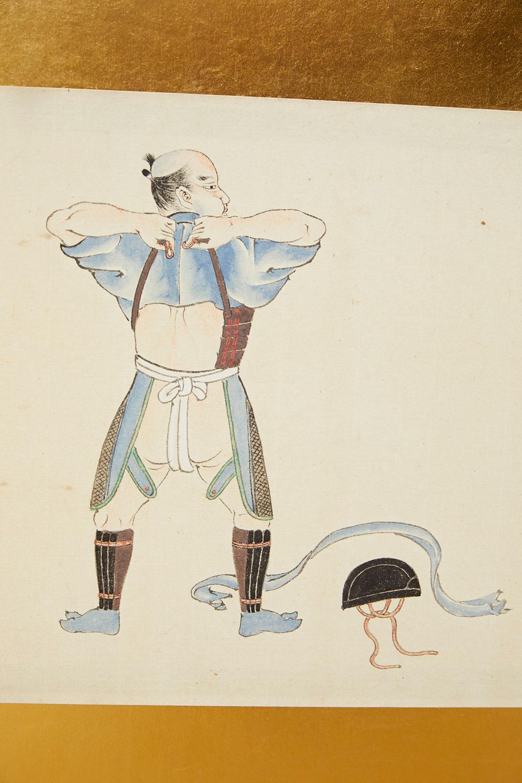 Japanische Meiji-Periode Sechs-Panel-Bildschirm Samurai Rüstung 2