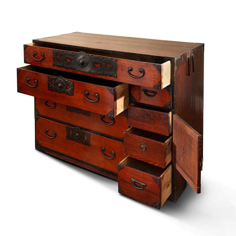 Japanese Meiji Period Tansu Chest in the Sendai Dansu Style Made of