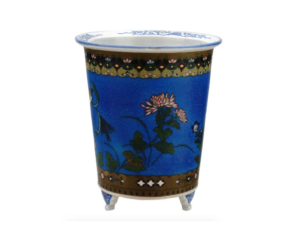 Cloissoné Japanese Meiji Planter Cloisonne Porcelain Planter For Sale