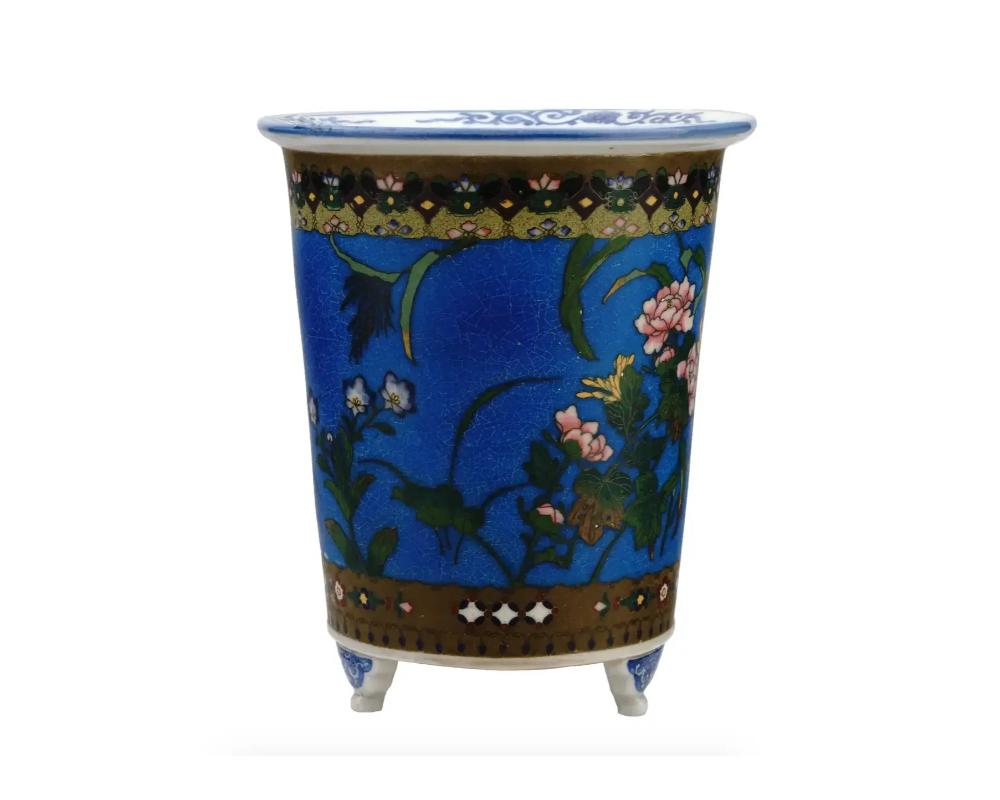 Japanese Meiji Planter Cloisonne Porcelain Planter In Good Condition For Sale In New York, NY