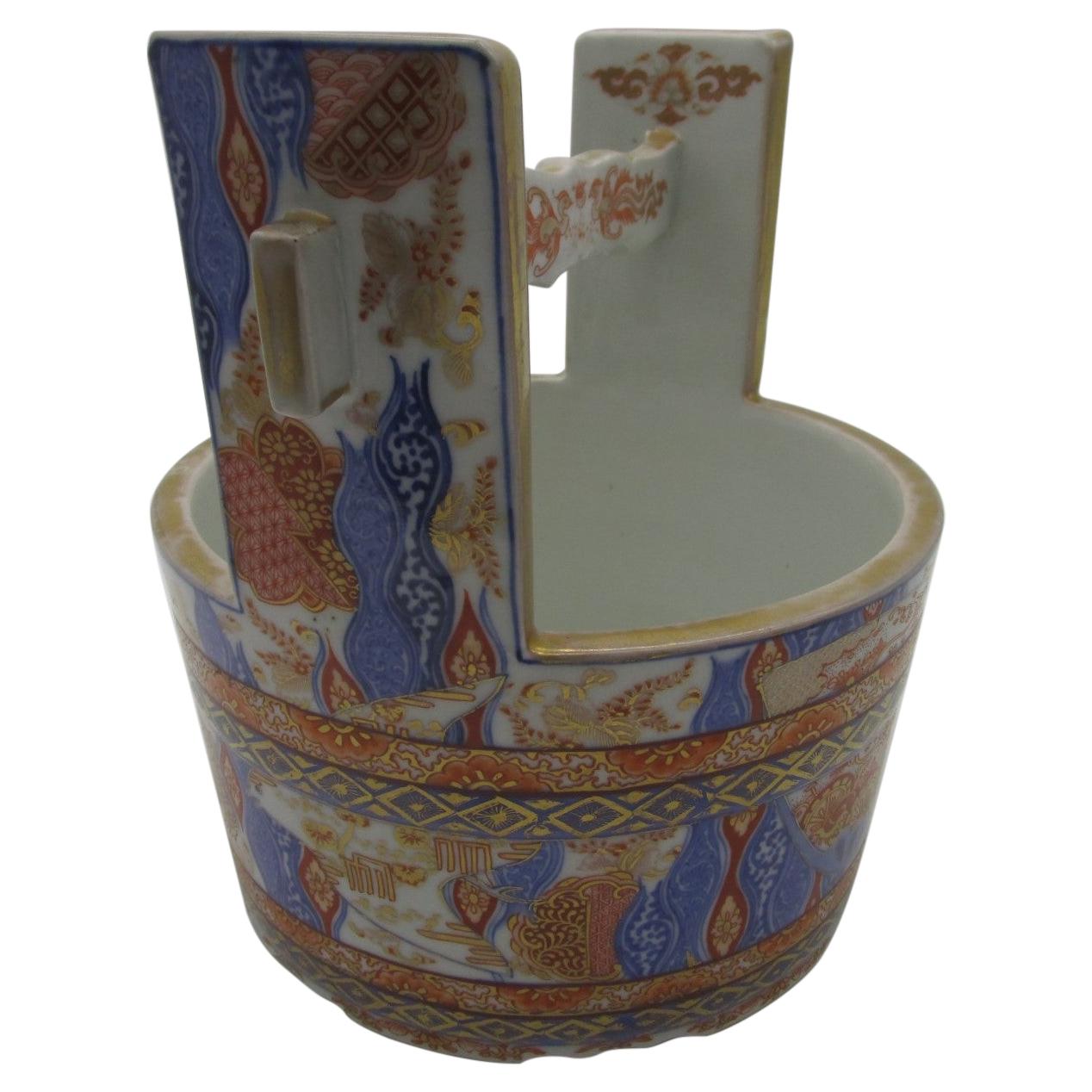 Japanese Meiji Porcelain Water Bucket Vase, circa 1880