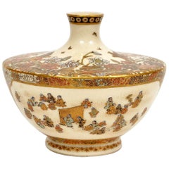 Vase à bourgeons japonais Meiji Satsuma Yabu Meizan