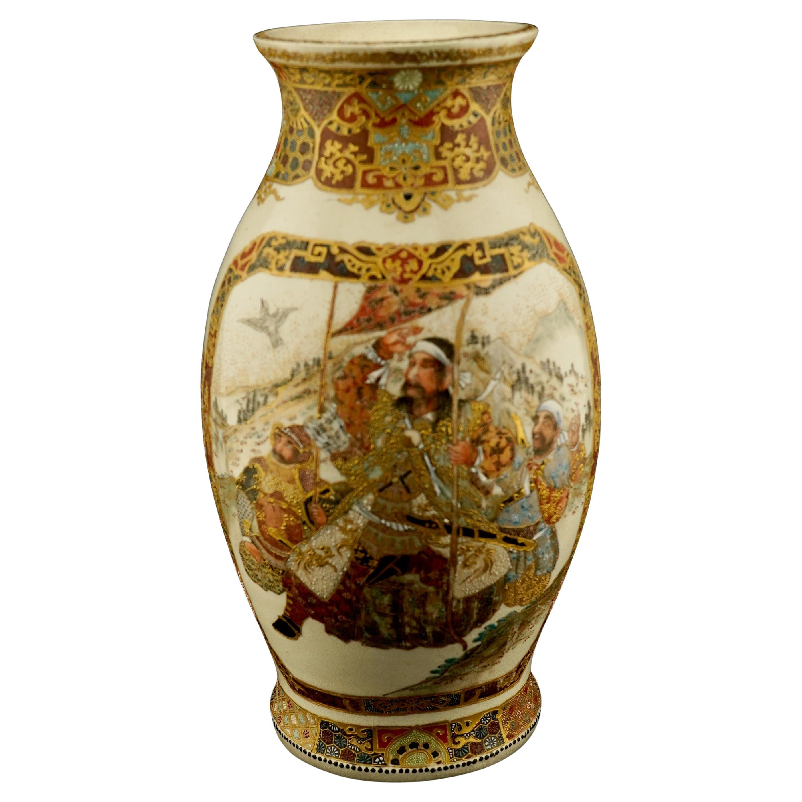 Japanese Meiji Satsuma Imposing and Finely Decorated Vase