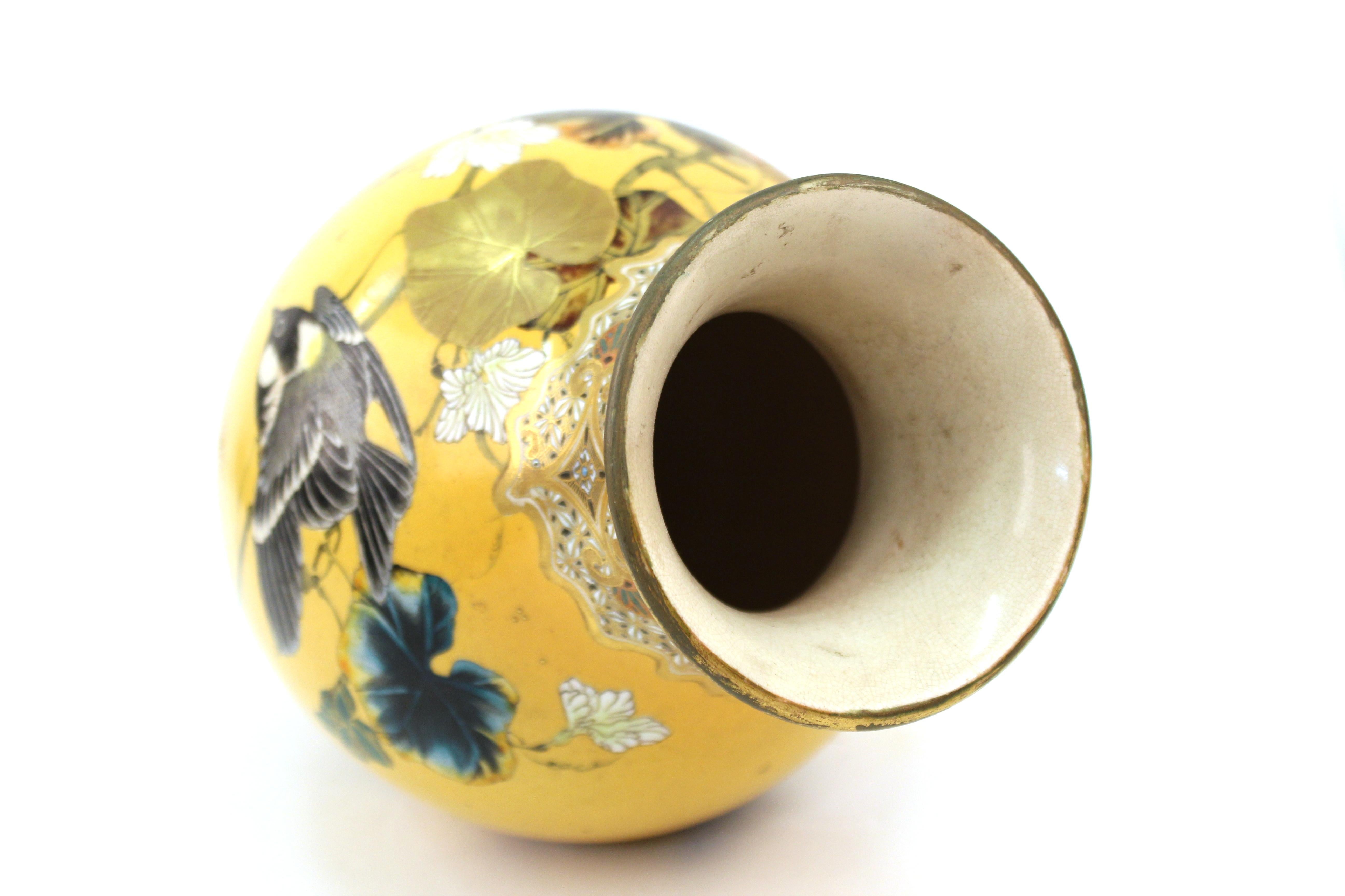 Japanese Meiji Satsuma Vase by Taizan Yohei With Enamel Decor by Kono Bairei 5
