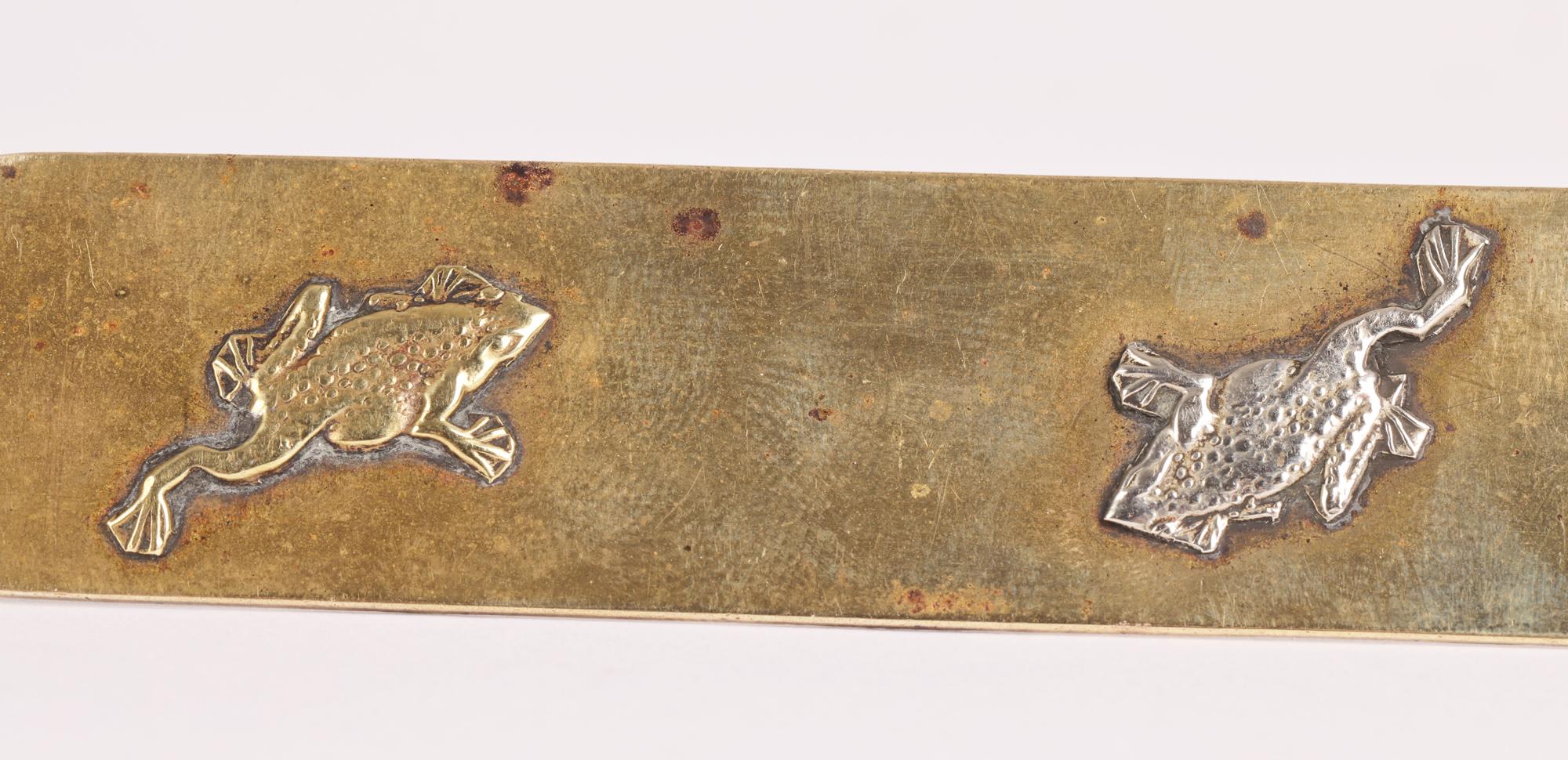 Japanische Meiji Silber montiert Messing Brieföffner  (Spätes 19. Jahrhundert) im Angebot