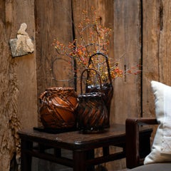 Japanese Meiji Susutake Ikebana Basket