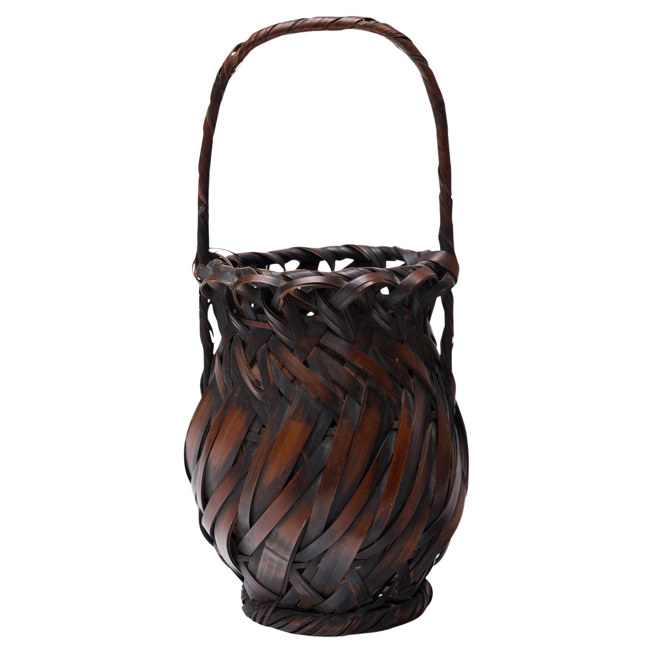 Japanese Meiji Susutake Ikebana Basket