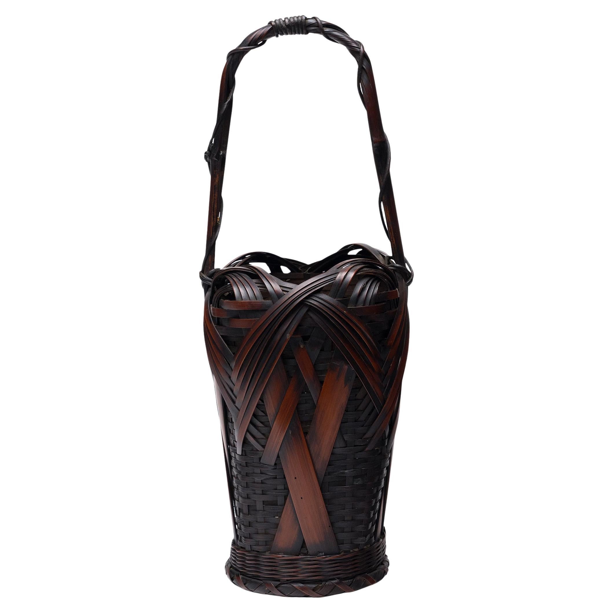 Japanese Meiji Tabane-Ami Ikebana Basket