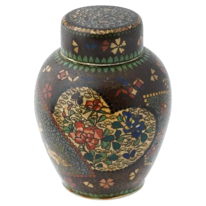 Jarra de cerámica esmaltada japonesa Meiji Totai Cloisonné