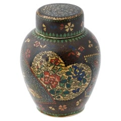 Jarra de cerámica esmaltada japonesa Meiji Totai Cloisonné