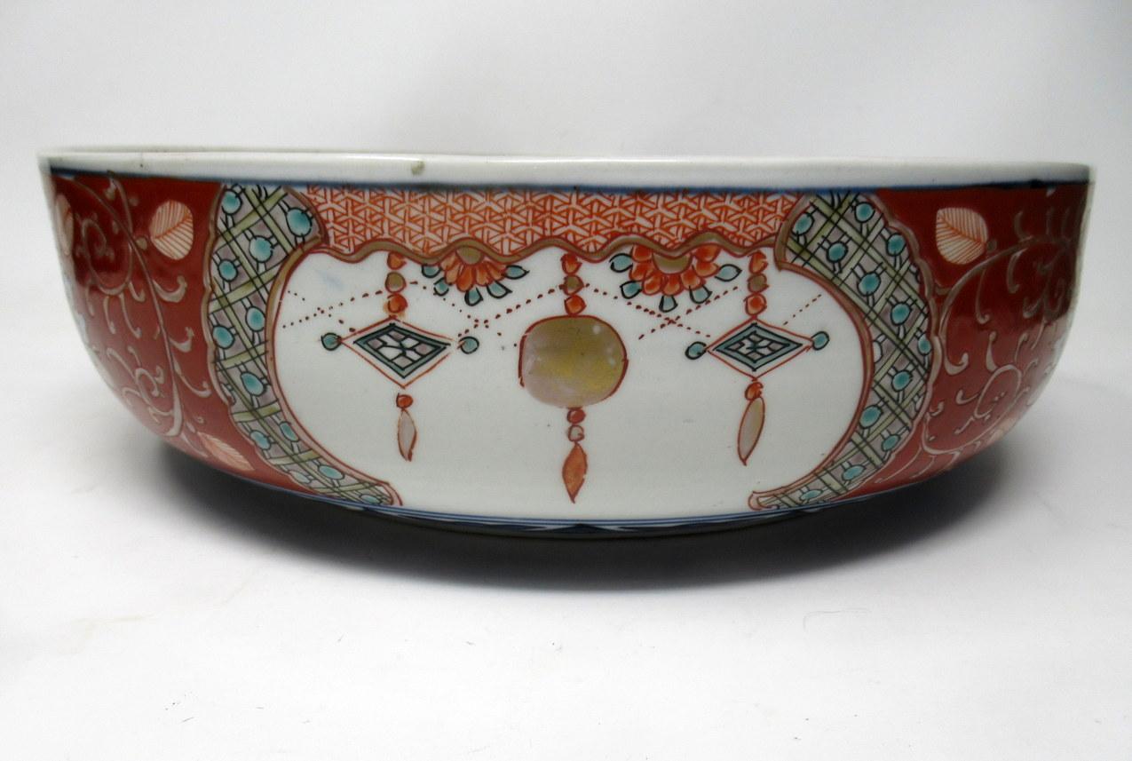 Ceramic Japanese Meji Hand Painted Imari Dish Centerpiece Plate Cobalt Blue Red Gilt
