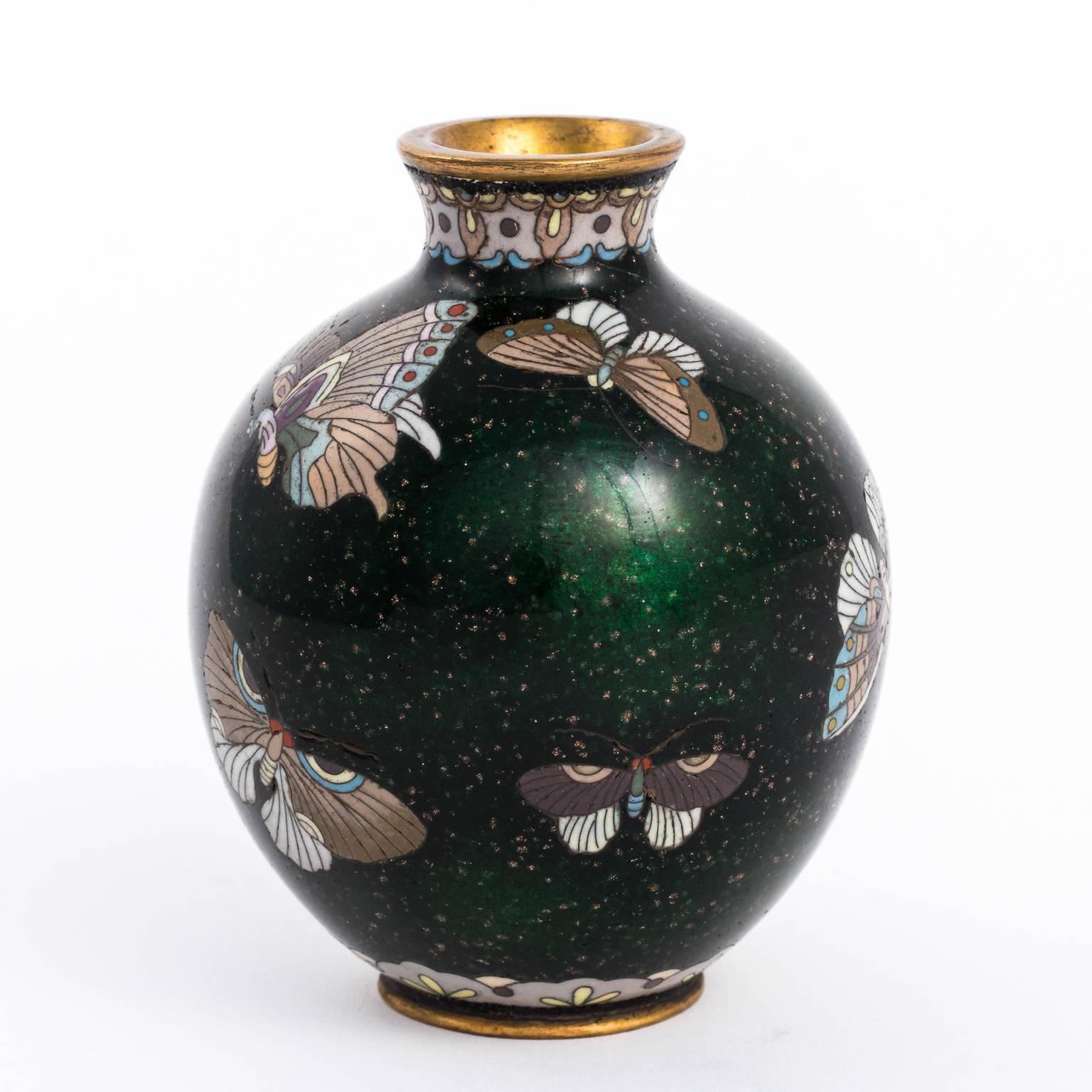 Bronze Japanese Meji Period Cloisonne Vase For Sale