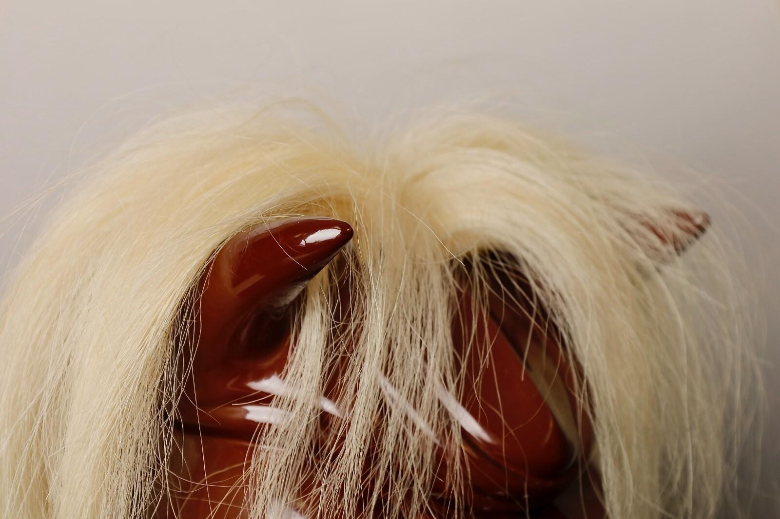 Japanische Menburyu-Maske: Fūryū-Charakter, signiert von Meisterschnitzer Kajiwara Ichiry im Angebot 5