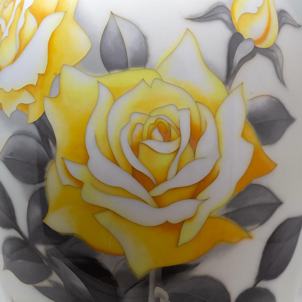 Vaso a forma di rosa in cloisonne giapponese della metà del XX secolo Ando Company in vendita 3