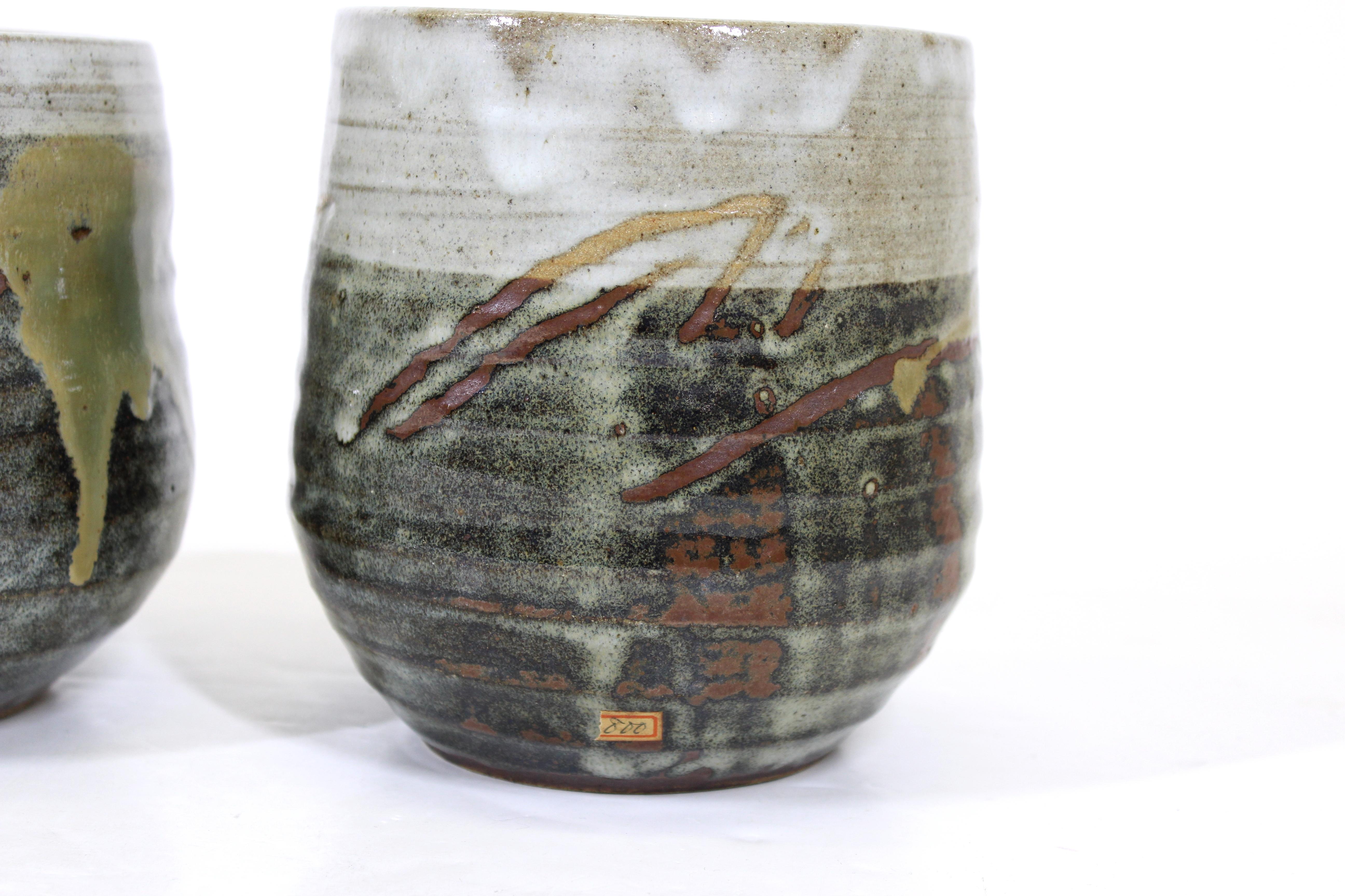 Japanese Mid-Century Art Studio Ceramic Jars 1