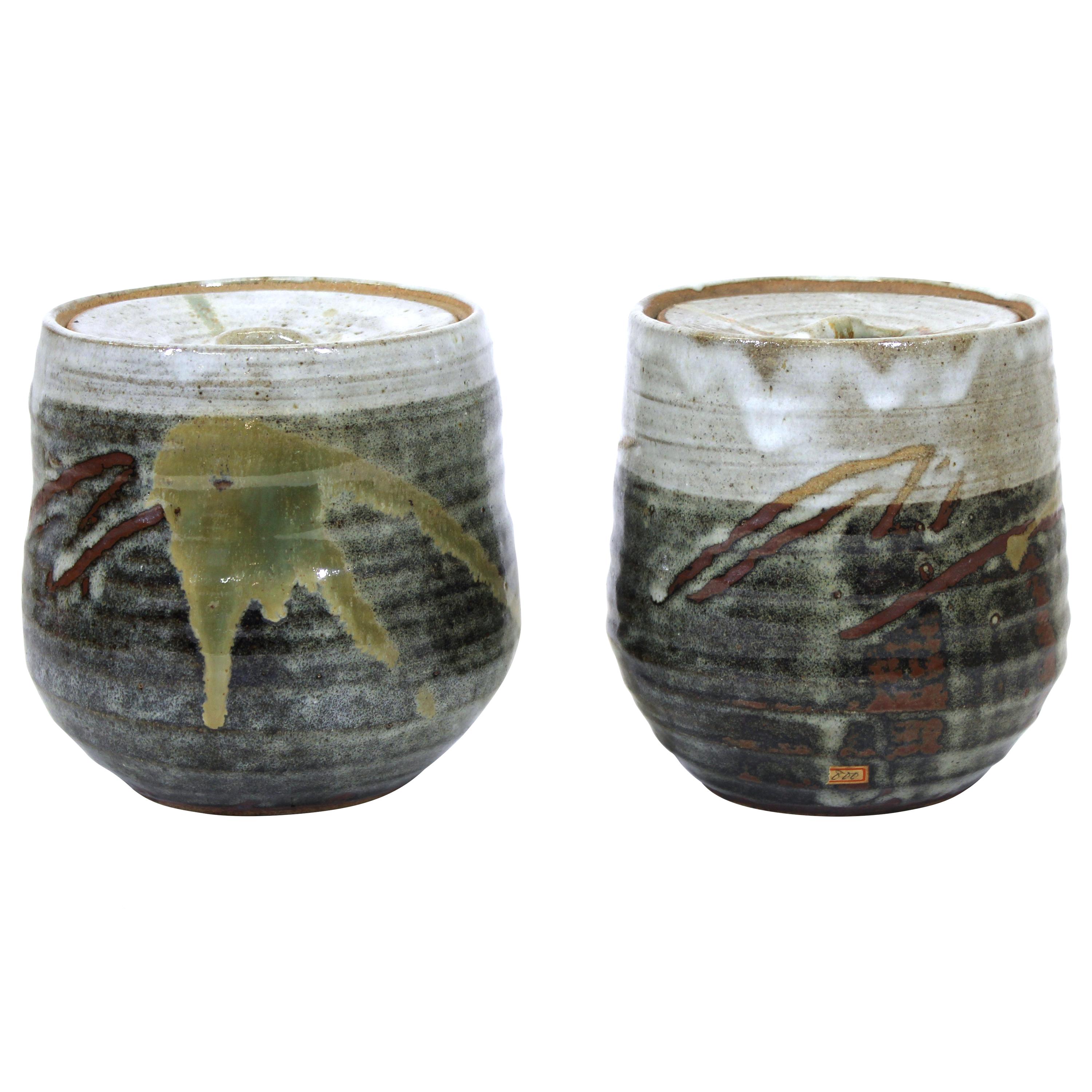 Japanese Mid-Century Art Studio Ceramic Jars