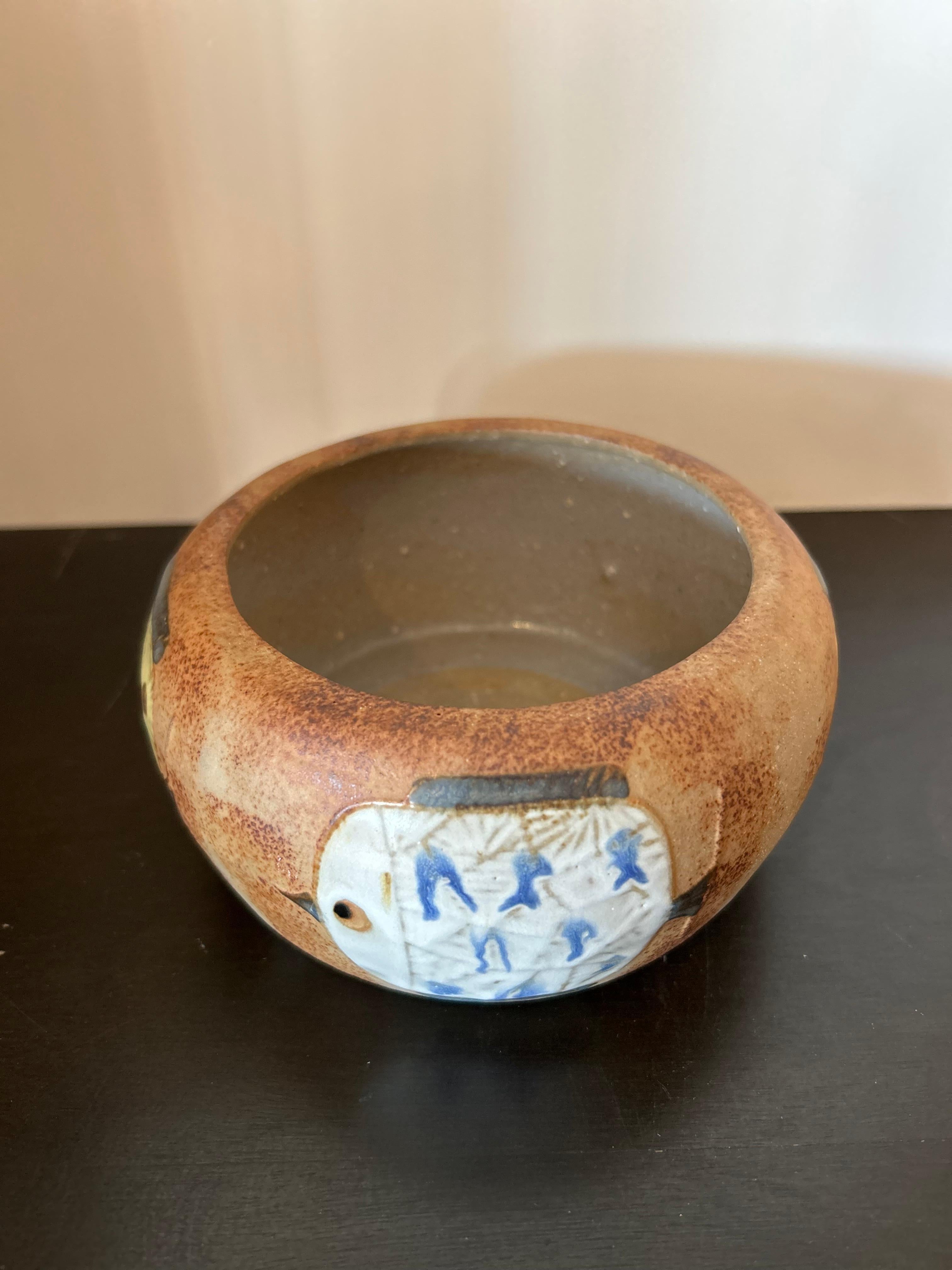 Mid-Century Modern Japanese 1970's Ceramic Fish Bowl For Sale
