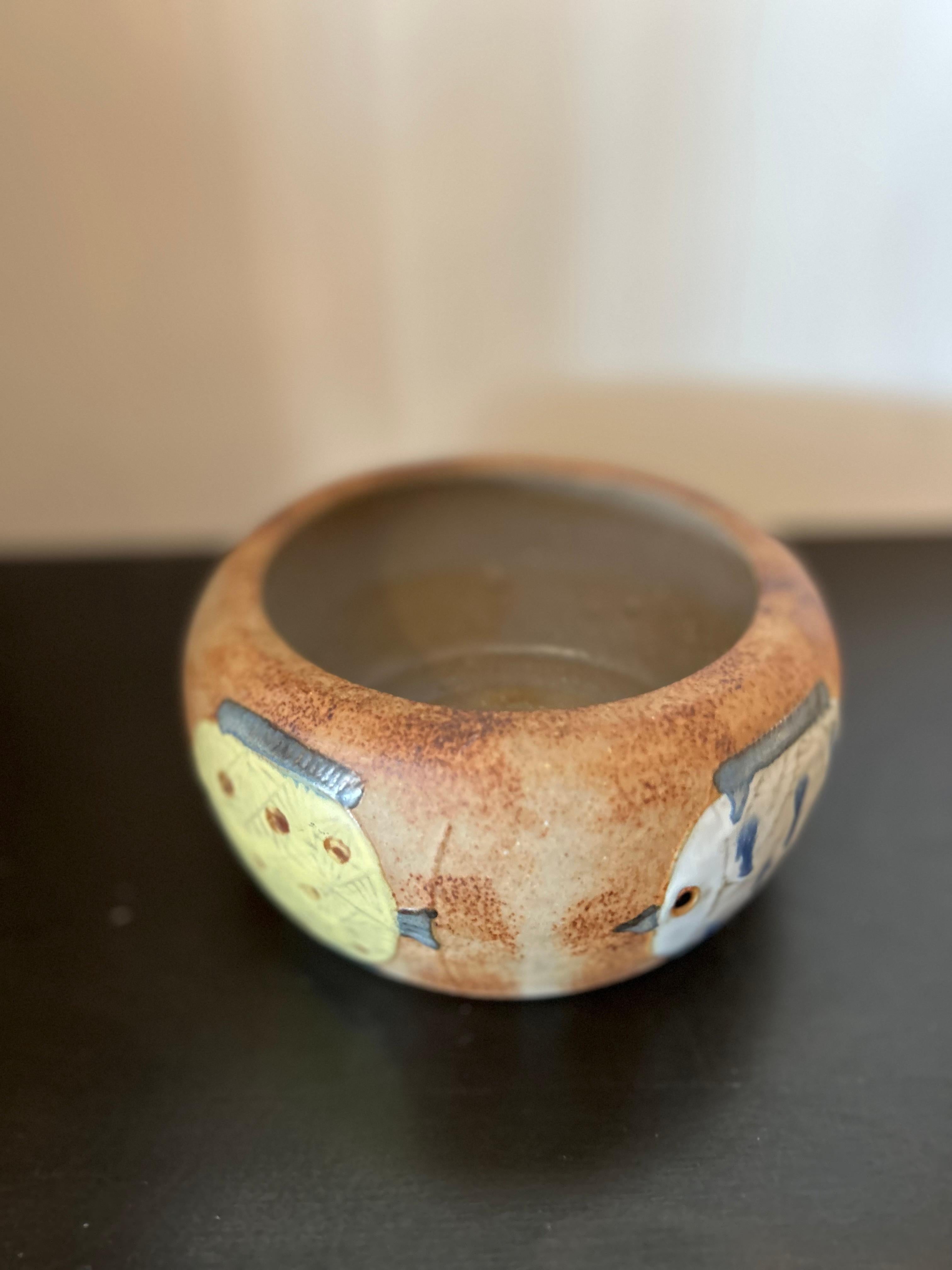 Late 20th Century Japanese 1970's Ceramic Fish Bowl For Sale