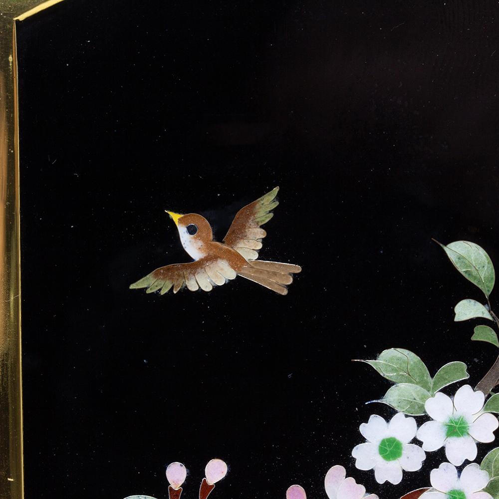Japanischer Cloisonné-Emaille-Tischschirm aus der Mitte des Jahrhunderts von Inaba im Angebot 8