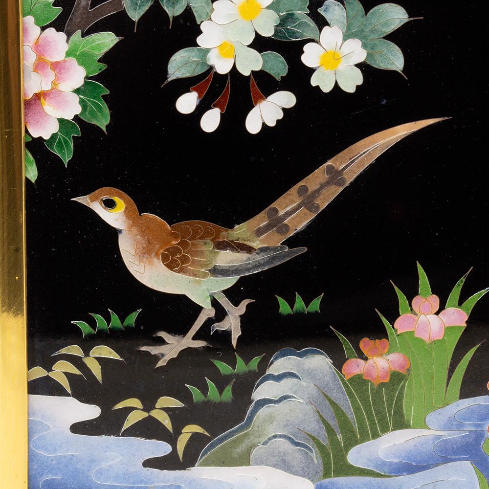 Japanischer Cloisonné-Emaille-Tischschirm aus der Mitte des Jahrhunderts von Inaba im Angebot 9
