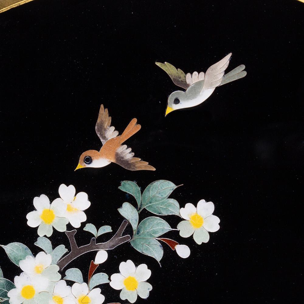 Japanischer Cloisonné-Emaille-Tischschirm aus der Mitte des Jahrhunderts von Inaba im Angebot 10