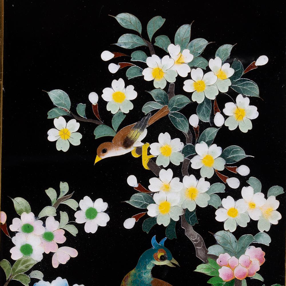 Japanischer Cloisonné-Emaille-Tischschirm aus der Mitte des Jahrhunderts von Inaba im Angebot 12